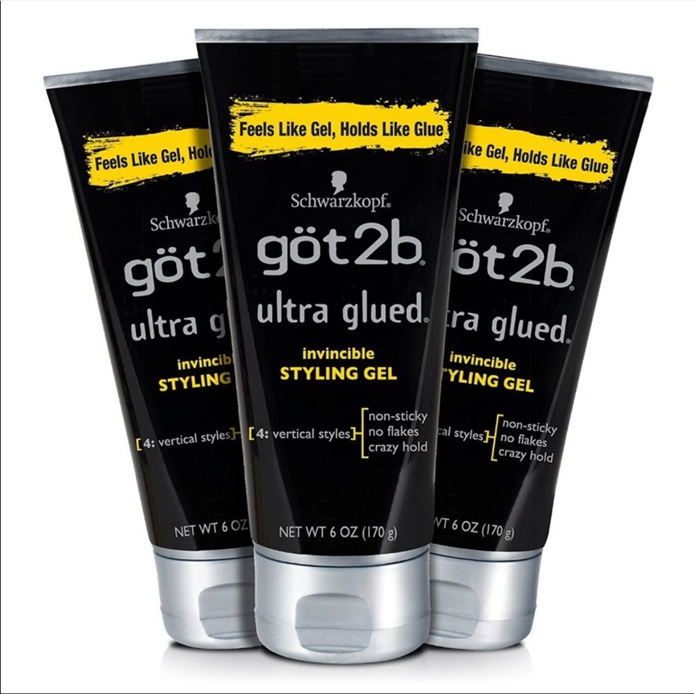 - 3 PACK 6 OZ GOT2B BLACK BOTTLE Glue Gel Bundle
